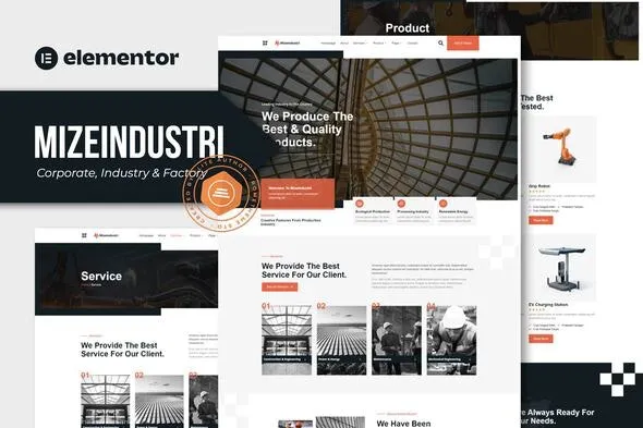 Mizeindustri - Corporate, Industry & Factory Elementor Template Kit