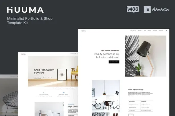 Huuma - Minimal Shop Elementor Template Kit | Creative & Design