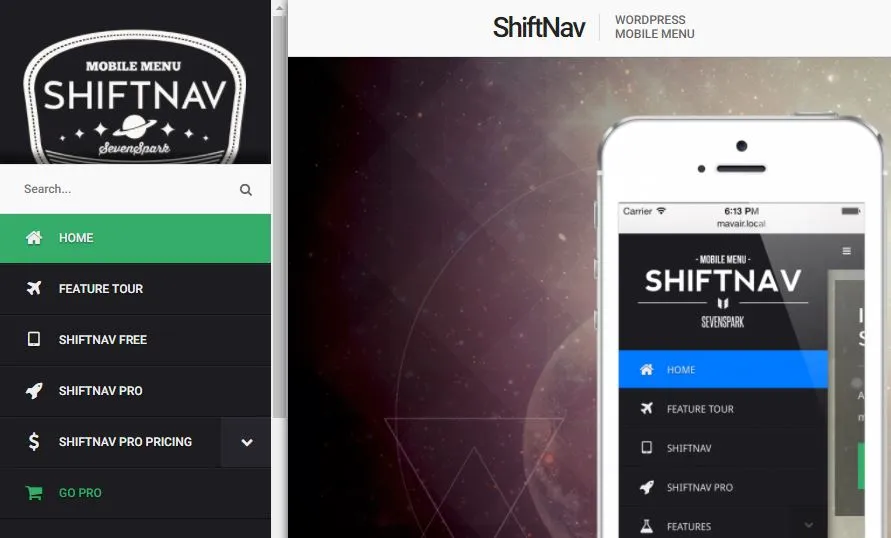 ShiftNav Pro - WordPress Mobile Menu Plugin