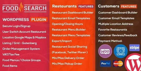 WP Food Search | Single & Multi Restaurant Menu & Food Ordering Plugin