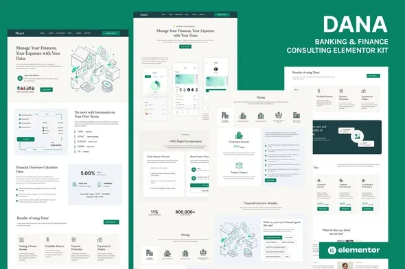 Dana - Banking and Finance Consulting Elementor Template Kit