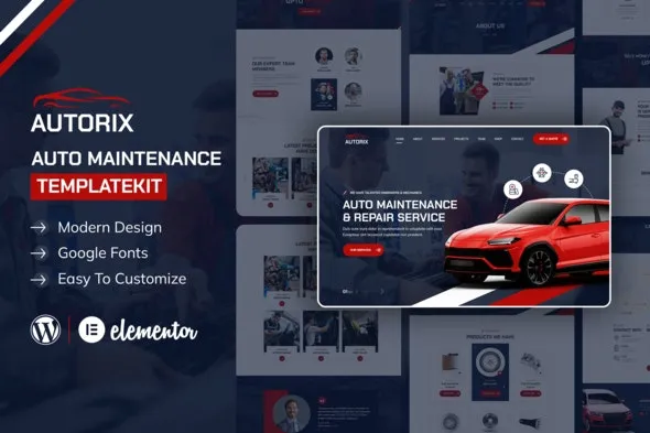 Autorix - Auto Maintenance Elementor Template Kit | Automotive & Transportation