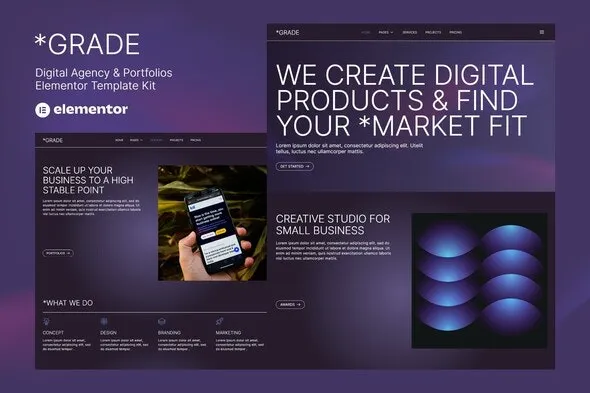 Grade - Creative Agency & Portfolios Elementor Template Kit