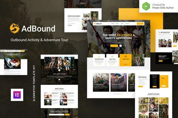 AdBound – Outbound Activity & Adventure Tour Elementor Template Kit