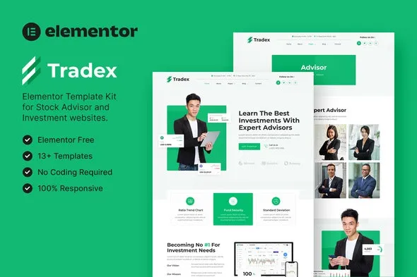 Tradex – Stock Advisor & Investment Elementor Template Kit