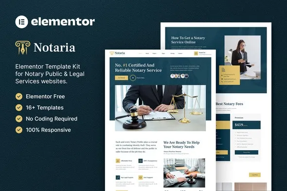 Notaria – Notary Public & Legal Services Elementor Template Kit
