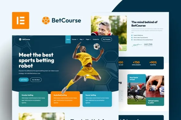 BetCourse - Sports Betting & Prediction Course Elementor Template Kit