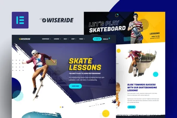 WiseRide - Skateboarding Lessons Elementor Template Kit