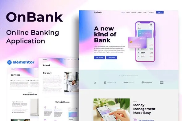 OnBank - Online Banking & Money Transfers - Elementor Kit