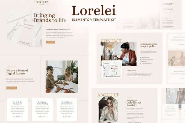 Lorelei - Feminine Business Elementor Template Kit