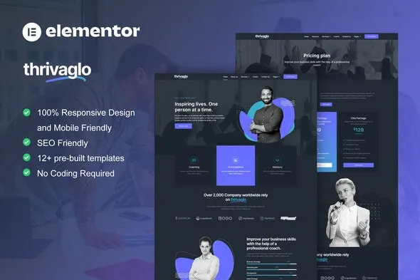 Thrivaglo - Business Coach Elementor Template Kit