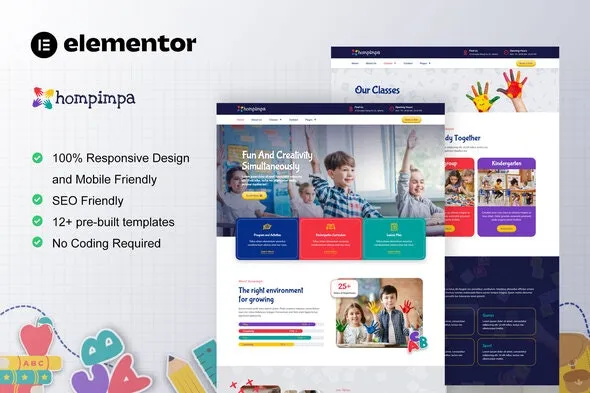 Hompimpa - Kindergarten & Child Care Elementor Template Kit