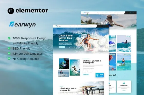 Earwyn - Water Sports & Surfing Elementor Pro Template Kit