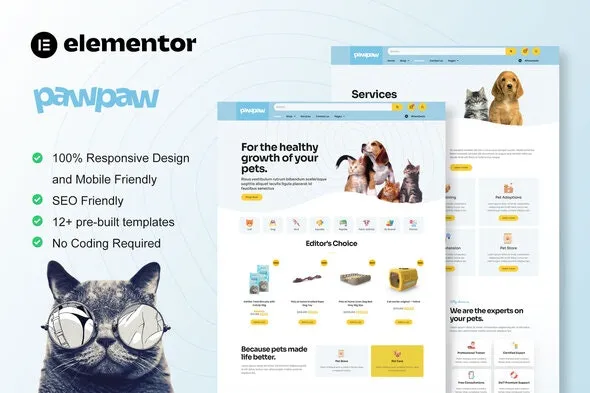 PawPaw - WooCommerce Pet Shop & Pet Care Elementor Template Kit