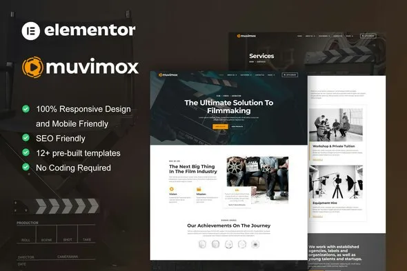 Muvimox - Film Maker & Movie Studio Elementor Template Kit