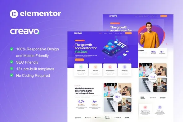 Creavo - Creative Agency & Digital Marketing Elementor Template Kit