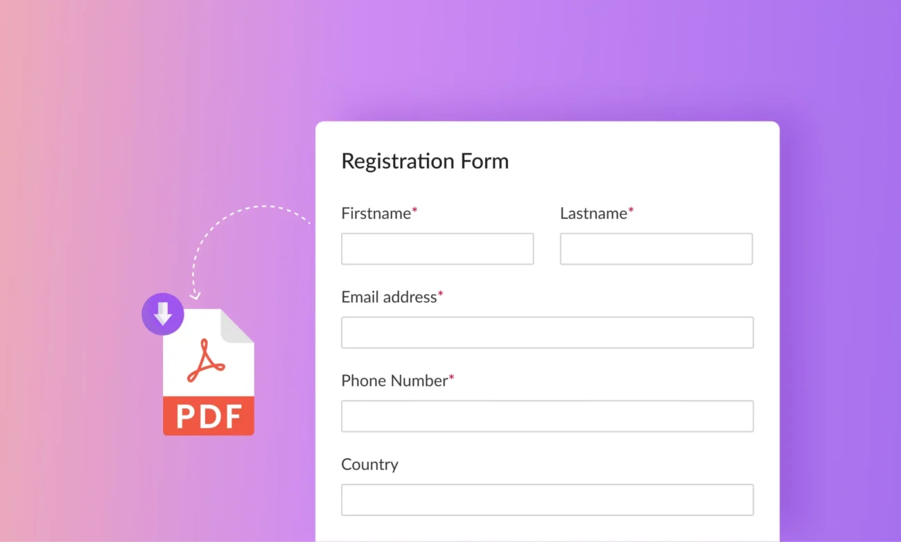 User Registration PDF Form Submission Add-on