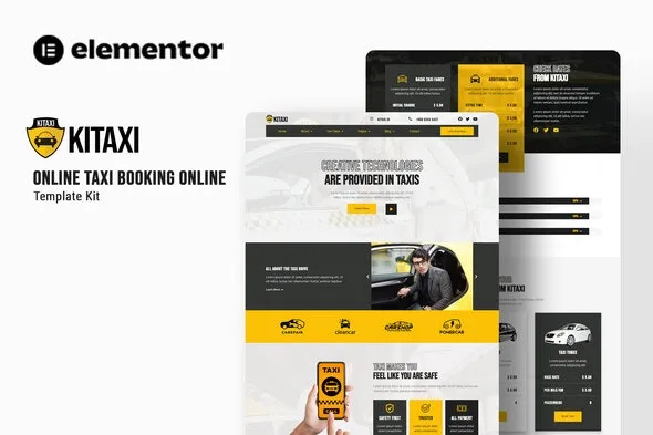 Kitaxi - Online Taxi Booking Elementor Template Kit