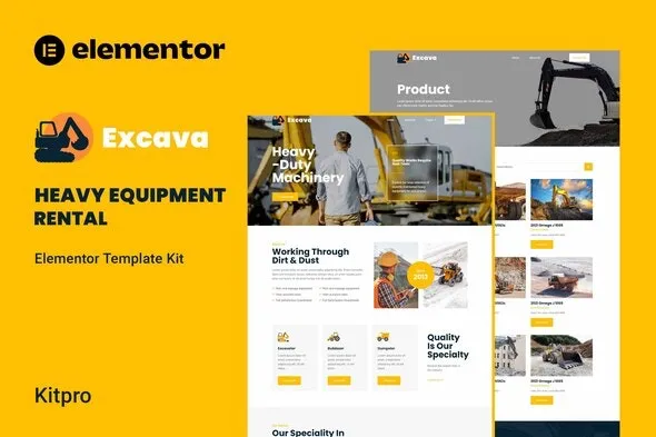 Excava - Heavy Equipment Rental Elementor Template Kit