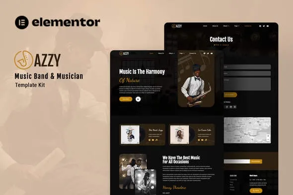 Jazzy – Music Band and Musician Elementor Template Kit