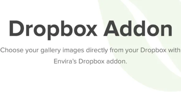 Dropbox Importer Addon - Envira Gallery