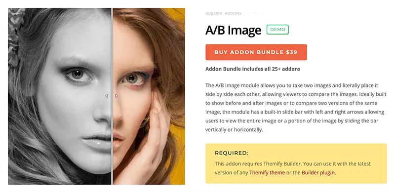 A/B Image - Themify Builder Addon