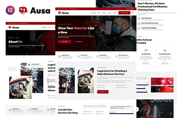 Ausa - Autocar Salon & Detailing Services Elementor Template Kit