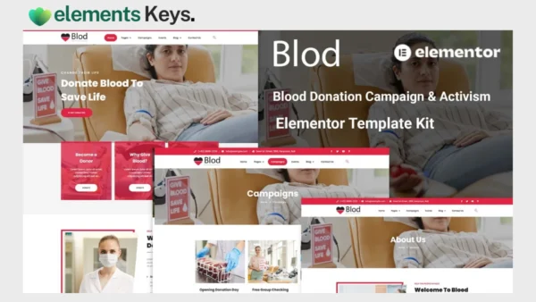 Blod – Blood Drive & Donation Campaigns Elementor Template Kit