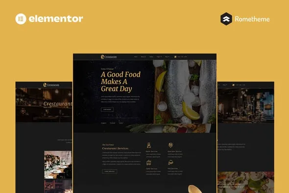 Crestaurant - Elegant Restaurant Pro Full Site Template Kit