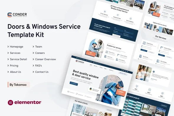 Conder Doors & Windows Service Elementor Template Kit