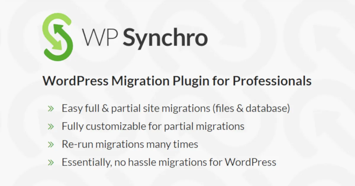 WP Synchro Pro - WordPress Migration Plugin for Professionals