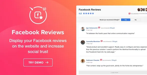 Facebook Reviews - WordPress Facebook Reviews plugin by Elfsight