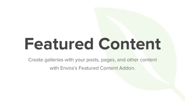 Featured Content Addon - Envira Gallery