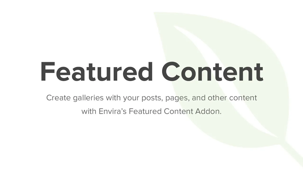 Featured Content Addon - Envira Gallery