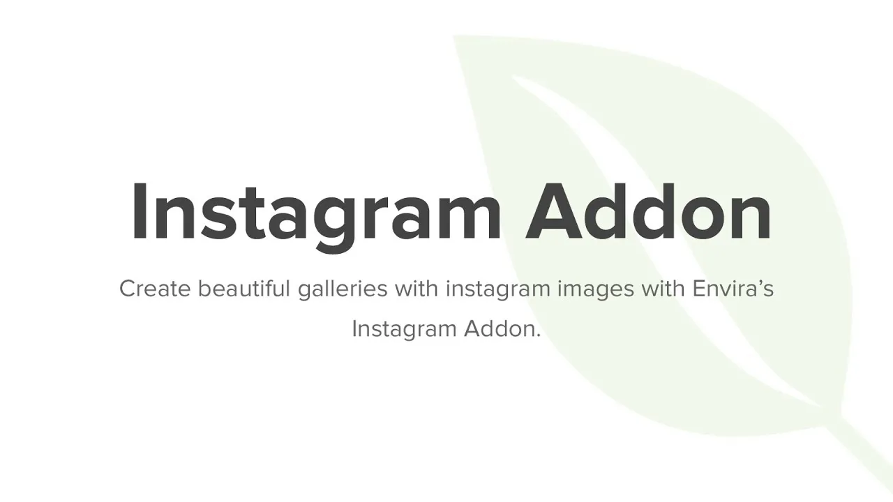 Instagram Addon - Envira Gallery