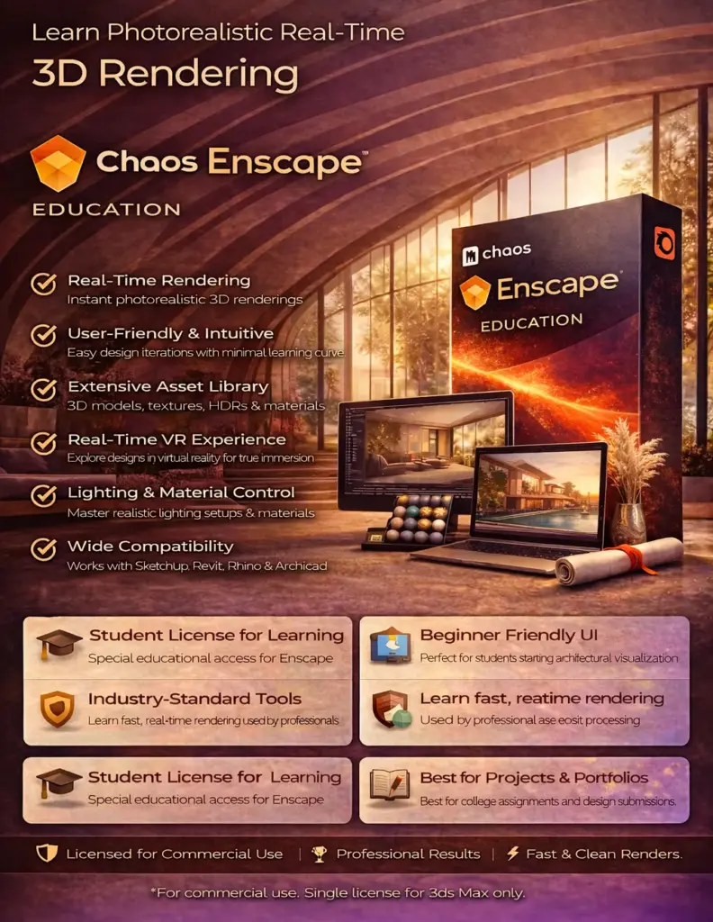 Chaos Enscape (Education) - Real-Time Rendering and Virtual Reality | 1 Year
