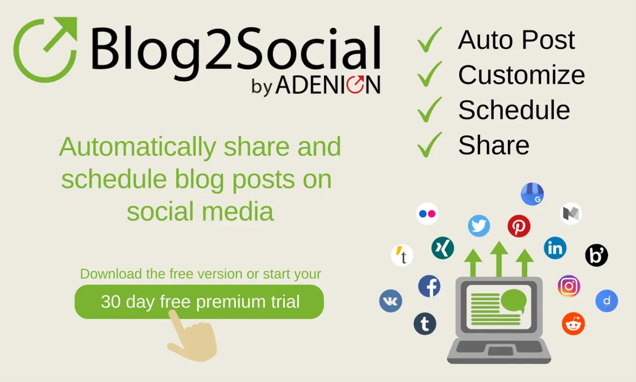 Blog2Social Premium – Social Media Auto Post and Scheduler