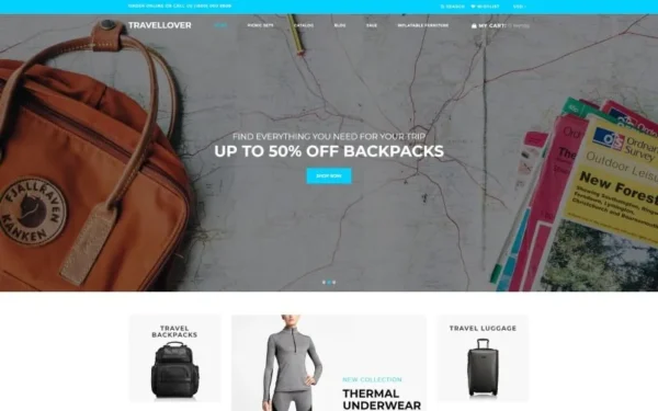 TravelLover - Travel Equipment Store Shopify Theme