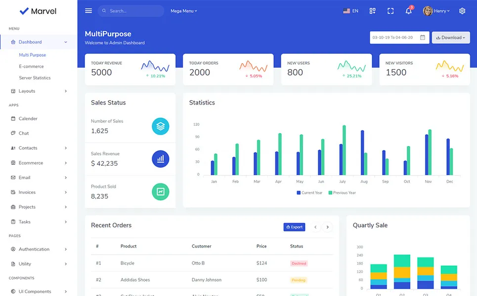 Marvel - Bootstrap Theme Admin Template