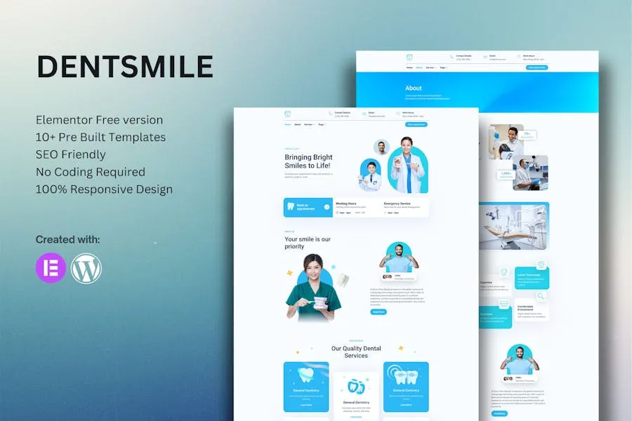 Dentsmile – Dentist & Dental Clinic Elementor Template Kit