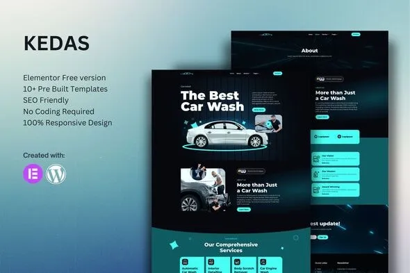Kedas – Car Wash & Detailing Service Elementor Template Kit