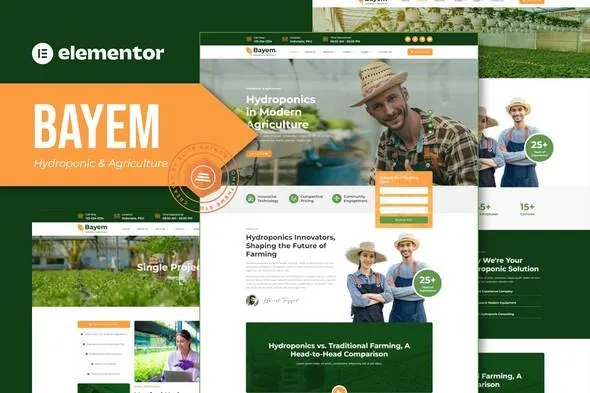 Bayem – Hydroponic & Agriculture Elementor Template Kit