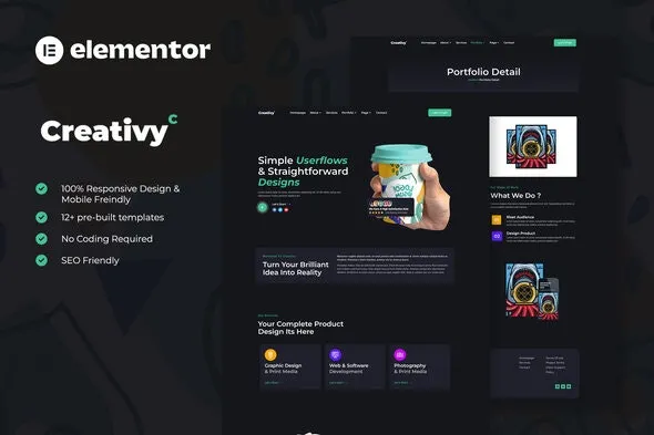 Creativy - Creative Agency & Portfolio Elementor Template Kit