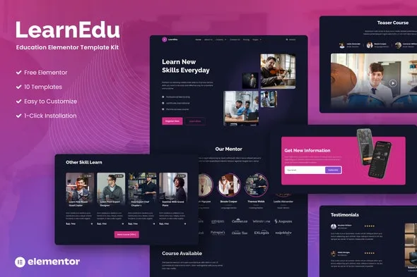 LearnEdu – Education & Online Learning Elementor Template Kit