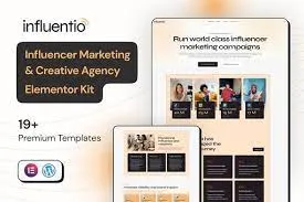 Influentio Influencer Influentio – Marketing & Creative Agency Elementor Pro Template Kit