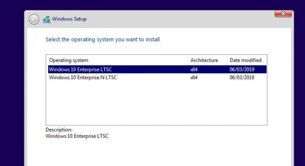 Windows 10 Enterprise N LTSC