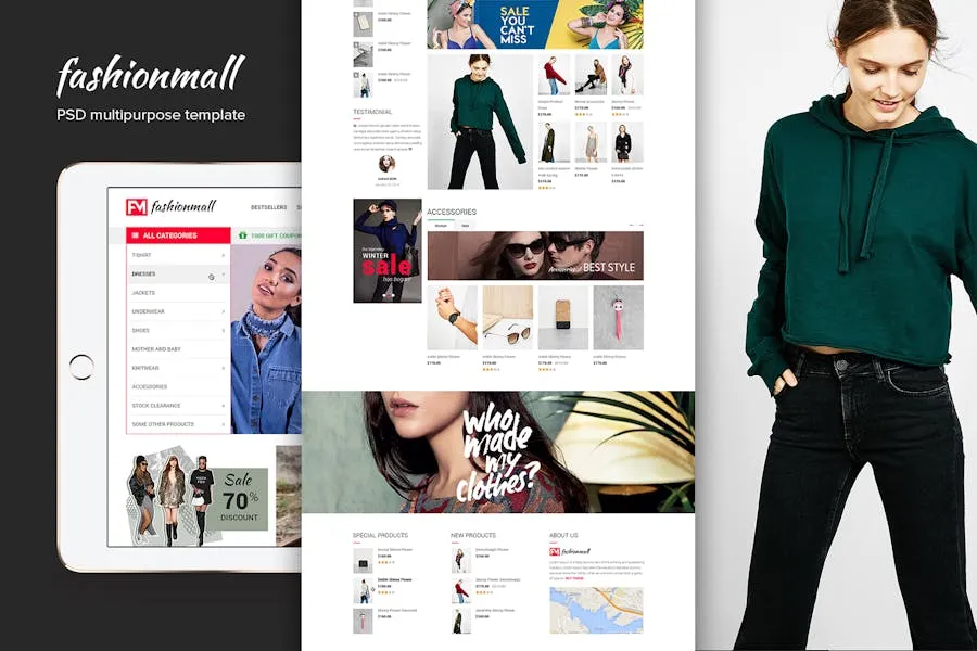 Fashion Mall eCommerce Website PSD Template