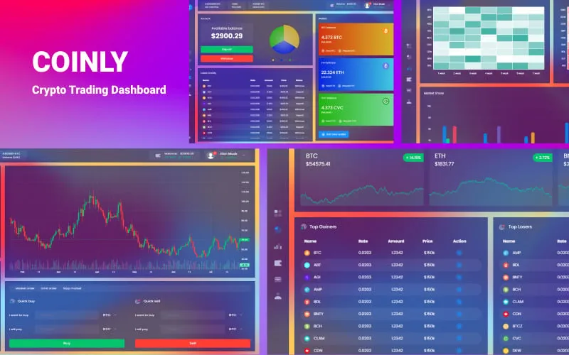 Coinly – Cryptocurrency Exchange Dashboard HTML Template