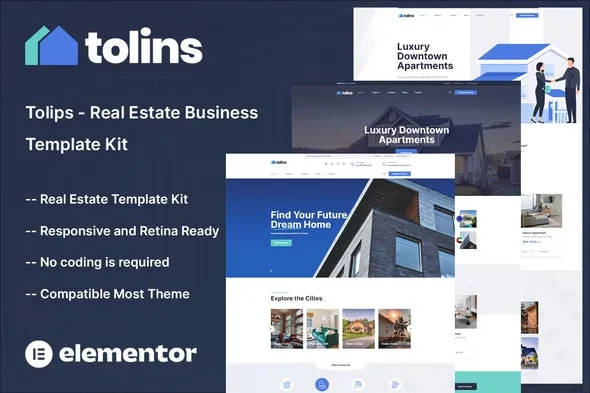 Tolips – Real Estate Business Elementor Template Kit