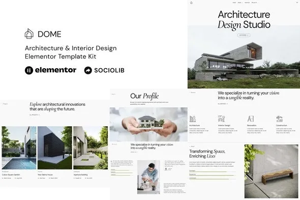 Dome - Architecture & Interior Design Elementor Template Kit